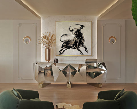POWER OF BULL 32"x32" by Farida