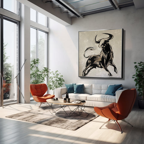 POWER OF BULL 32"x32" by Farida