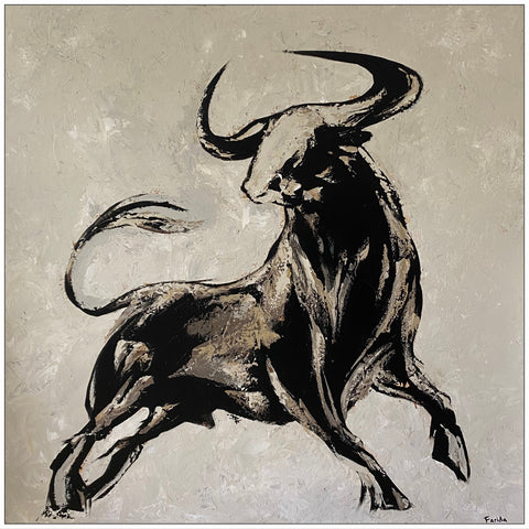 POWER OF BULL 32"x32" by Farida